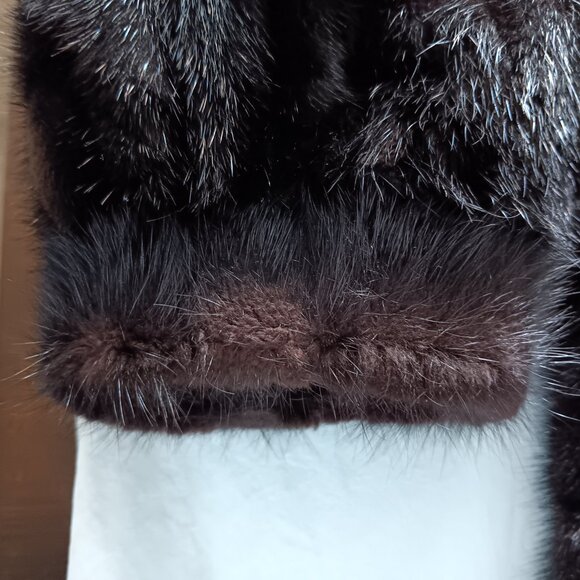 Glamourous Vintage Deep Brown Black Fur Mink Coat 1980s Canada - Picture 9 of 10